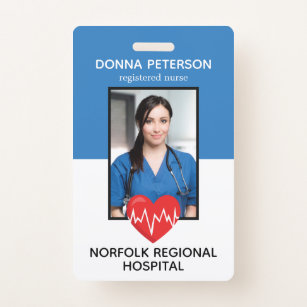 Registrierte Krankenschwester RN Medical Blue Foto Ausweis