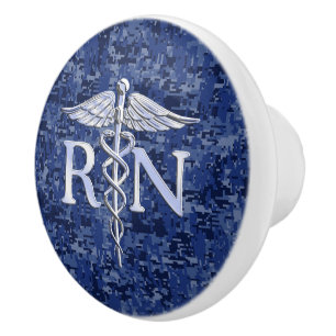 Registrierte Krankenschwester RN Silber Keramikknauf