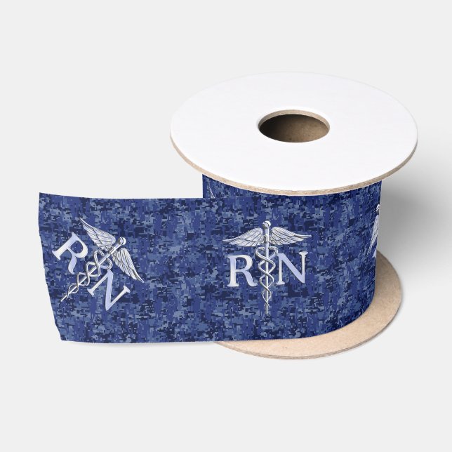 Registrierte Krankenschwester RN Silber Satinband (Spule)