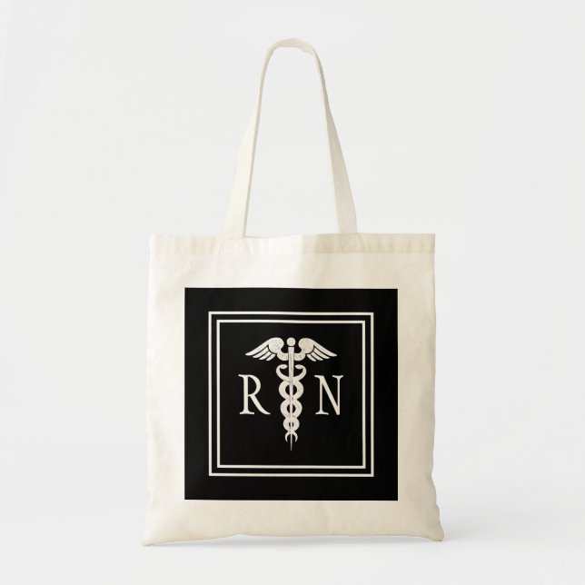 Registrierte Krankenschwester RNcaduceus-Symbol Tragetasche (Vorne)