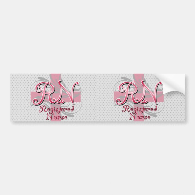 Registrierte Krankenschwester, rosa QuerWirbel Autoaufkleber (Vorne)