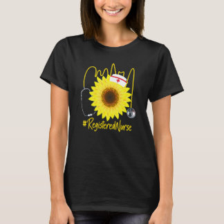 Registrierte Krankenschwester Sonnenblume Krankens T-Shirt