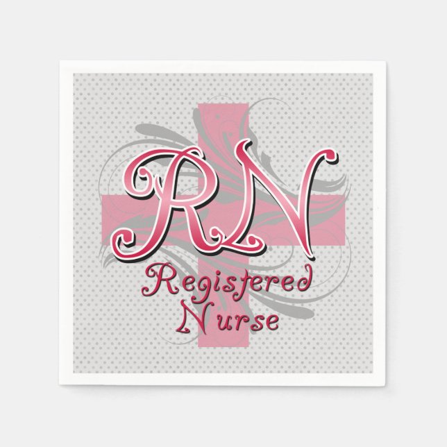 Registrierte Krankenschwestern, rosa Wirbel Serviette (Vorderseite)