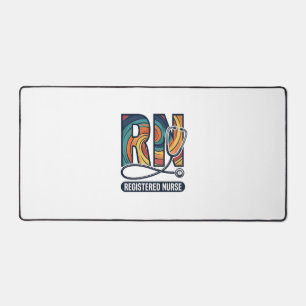 Registrierte Pflegefachfrau RN Vintage-Regenbogen- Schreibtischunterlage