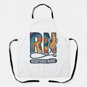 Registrierte Pflegefachfrau RN Vintage-Regenbogen- Schürze