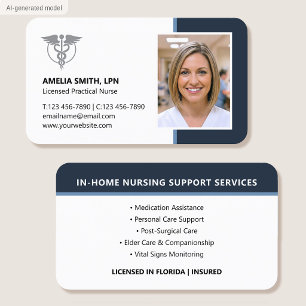 Registrierte Pflegefachkraft Foto Logo Modern Grau Visitenkarte