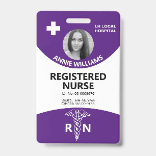 Registrierte Pflegekraft Caduceus und Logo lila Fo Ausweis