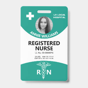 Registrierte Pflegekraft Caduceus und Logo Türkis Ausweis