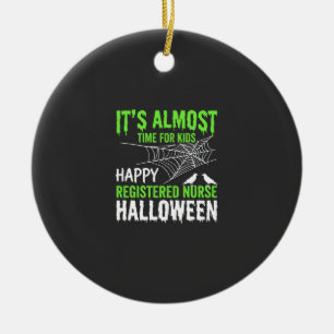 Registrierte Pflegekraft Halloween Spinnennetz und Keramik Ornament