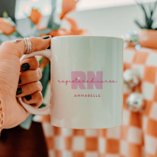 Registrierte Pflegekraft Minimal Persönliches Rosa Kaffeetasse