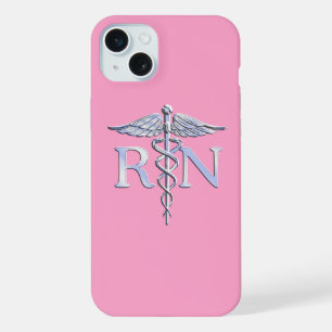 Registrierte Pflegekraft RN Caduceus auf rosa Rose iPhone 15 Plus Hülle