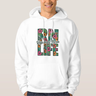 Registrierte Pflegekraft RN Life Floral Vektor Des Hoodie