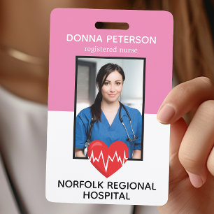 Registrierte Pflegekraft RN Medizinisch Rosa Foto  Ausweis