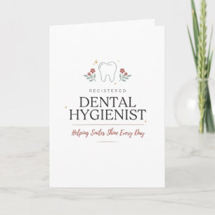 Registrierte Zahnarzthelferin Florale Typografie Karte