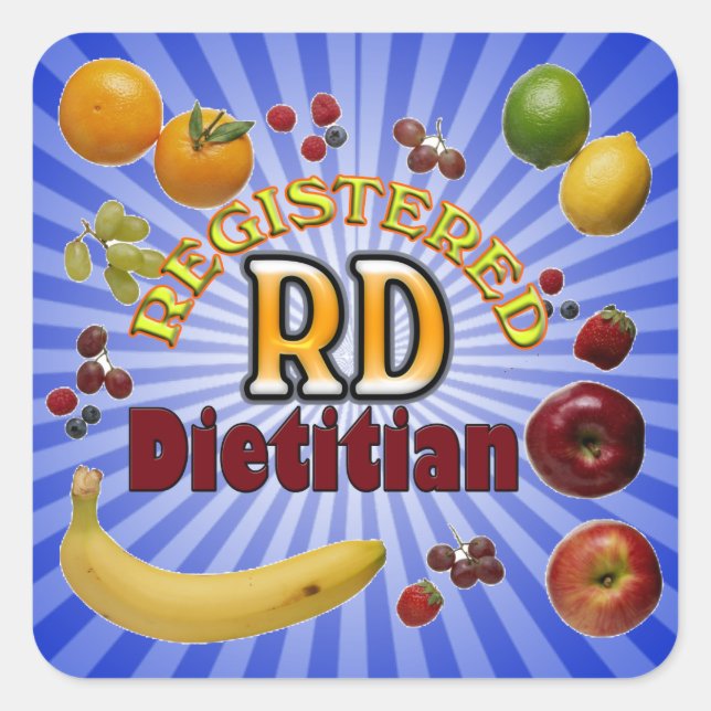 REGISTRIERTER DIETIKER DER FRUCHT QUADRATISCHER AUFKLEBER (Vorderseite)