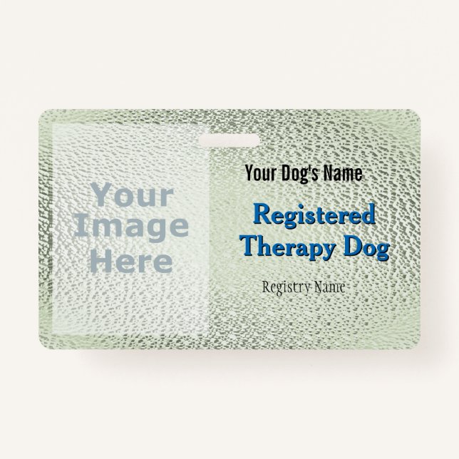 Registrierter therapeutischer Hund - hellgrünes Ab Ausweis (Vorderseite)