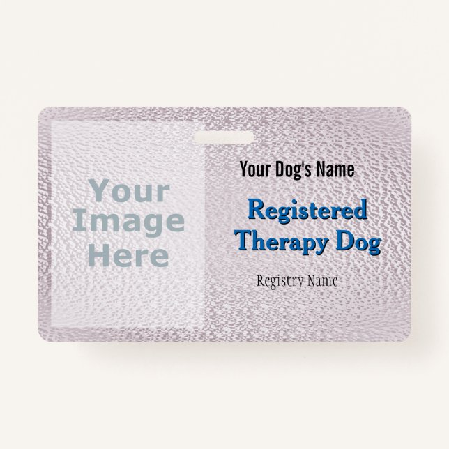 Registrierter therapeutischer Hund - hellrosa Abze Ausweis (Vorderseite)