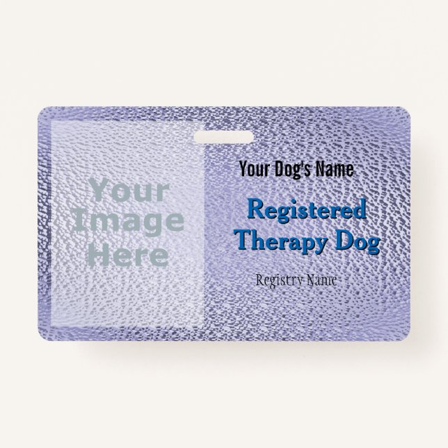 Registrierter therapeutischer Hund - Lila Abzeiche Ausweis (Vorderseite)