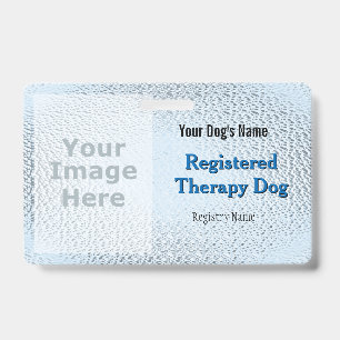 Registrierter Therapiehund - Hellblaues Abzeichen Ausweis
