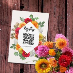 Registrierung des Herbst-Brautparty Dahlia Floral Begleitkarte