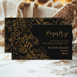 Registrierung für Hochzeiten mit Gold und Black El Begleitkarte