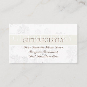 Registrierung für Hochzeitsgeschenke (mit weißen B Begleitkarte