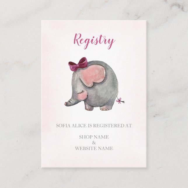 Registrierungskarte | Babydusche | Begleitkarte (Vorderseite)