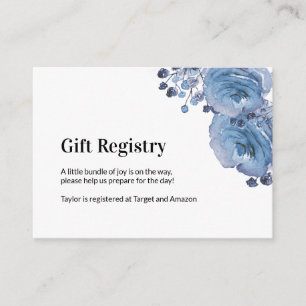 Registrierungskarte für Baby Showgeschenk Begleitkarte