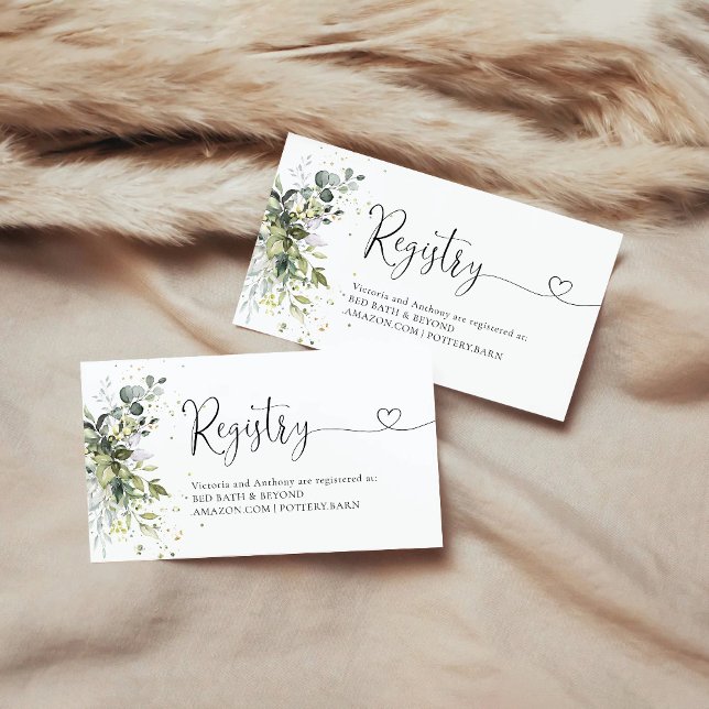 Registrierungskarte für Eukalyptus Floral Greenery Begleitkarte (Von Creator hochgeladen)