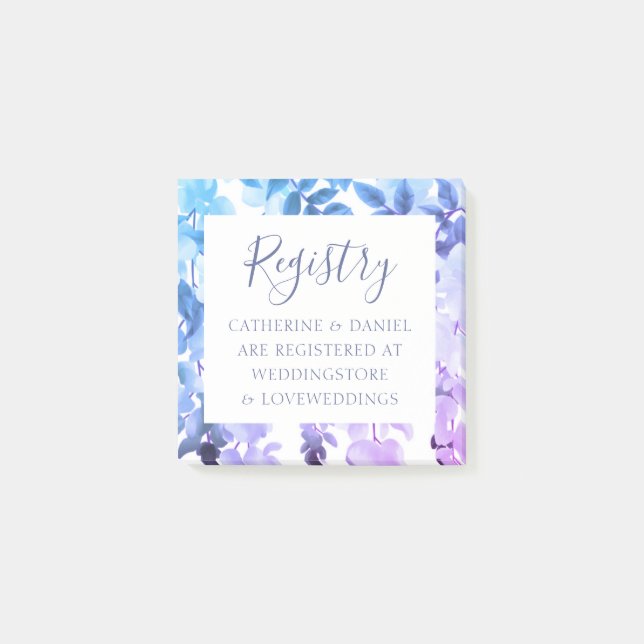 Registrierungskarte für Hochzeitsszenarien für Was Post-it Klebezettel (Vorderseite)