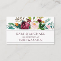 Registrierungskarten für Hochzeiten - Marsala Bouq