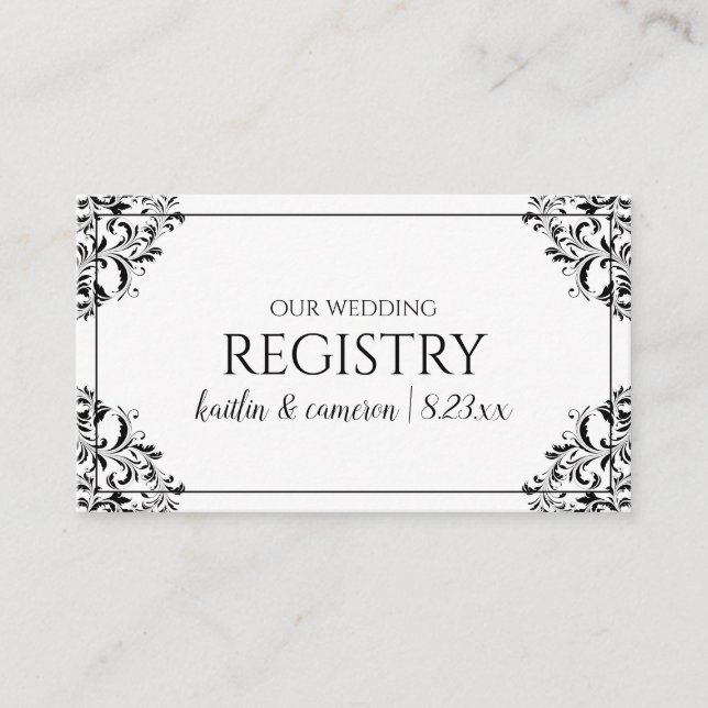 Registrierungskarten für Hochzeiten - Nadine - Sch Begleitkarte (Vorderseite)