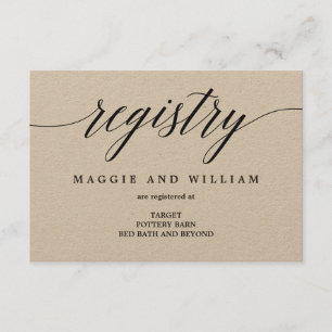 Registrierungskarten - Modernes Skript Begleitkarte