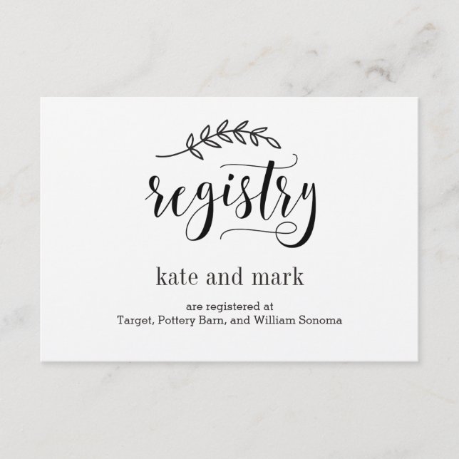 Registrierungskarten - Rustikale Elegance - Kraft Begleitkarte (Vorderseite)