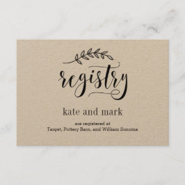 Registrierungskarten - Rustikale Elegance - Kraft Begleitkarte