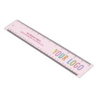 Règle acrylique personnalisée rose avec logo promo