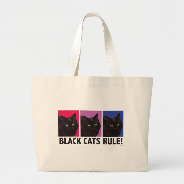 RÈGLE de chats noirs ! Sac fourre-tout enorme (Devant)