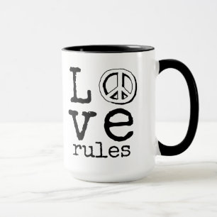Règles d'amour, Panneau de paix, Mug de café
