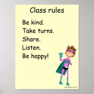 Règles de classe Poster / signe