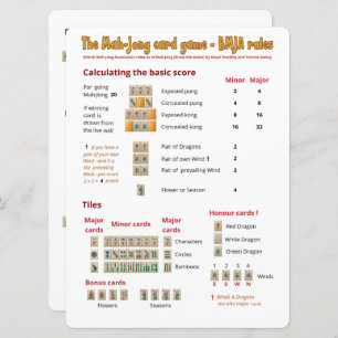 Règles de jeu de carte de gros caractères -