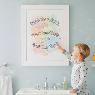 Règles de salle de bain arc-en-ciel Art mural pour