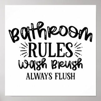 Règles de salle de bain Wall Art Drôle Poster