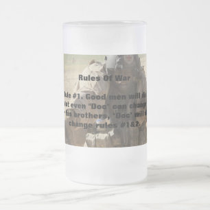 Règles de tasse en verre givré de guerre
