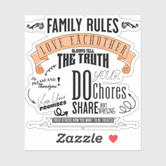 RÈGLES FAMILIALES CARRÉ STICKER