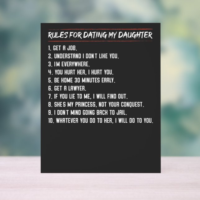 Règles Pour Dater Ma Fille Drôle Drôle Protecteur  (Neutre)
