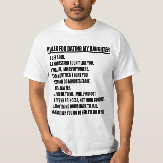 Règles pour dater mon T-shirt de blanc de fille (Devant)