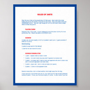 Règles vintages de Jarts sur une affiche