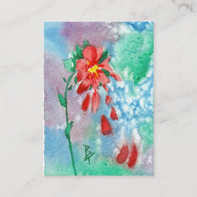 Regnen der Blumenblatt-Kunst-Karte Visitenkarte (Vorderseite)