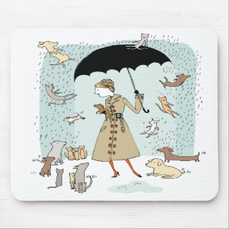 Regnen der Katzen und der Hunde durch Alli Arnold Mousepad