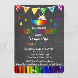 Regnen der Regenbogen-Babyparty-Einladung Einladung